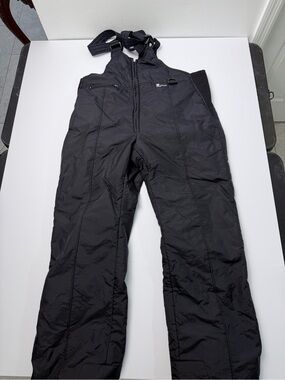 Vintage Ski Gear Men’s L Black Insulated Ski Bib Snow Pants Waterproof Overalls